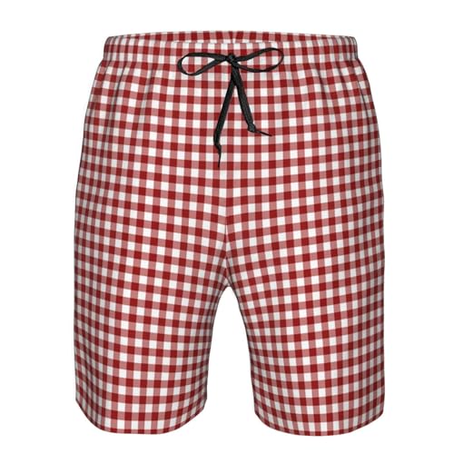 Gray and Black Lumberjack Buffalo Plaid Fabric Mens Swim Trunks Quick Dry Swim Shorts with Mesh Lining Funny Beach Shorts4