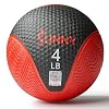 Sunny Health & Fitness Medicine Ball with Premium Dual Textured Grip | 4-30LB Weighted Rubber Medicine Ball, Bouncing Wall Ball, Slam Ball Workouts, Throws Squats Core Strength Training