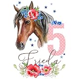 MissRompy Geburtstag DTF Bügelbild Pferd (659) für dunkle und helle Stoffe mit/ohne Zahl groß Aufbügler Jahreszahl Dinos Bügelbilder Applikation Aufbügelbild