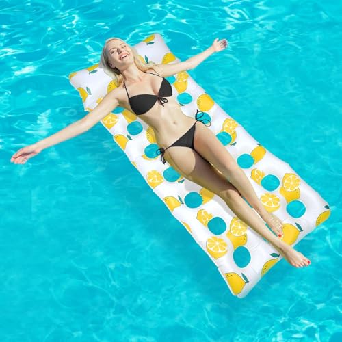 Bestrip Inflatable Pool Float, Pool Floats Raft with Headrest for Adults Floating Lounge Floaty for Beach Swimming Pool Party
