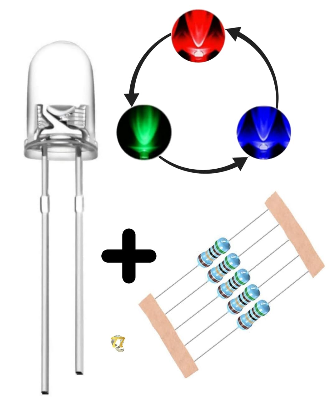 77Q Branded 100 Pieces RGB led diode with 100 pieces 180 ohms resistors, Auto colour changing (RED+BLUE+GREEN) Led diode 5mm, 3 Volts 2 Pin (B0DG5BKFPM) Amazon Price History, Amazon Price Tracker