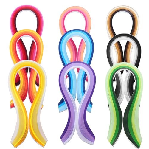Auvotuis 3mm Width Quilling Paper Strips 40 Colors 900 Strips Paper Quilling Strips Kit Origami Paper Strips for DIY Art Craft Length 39cm