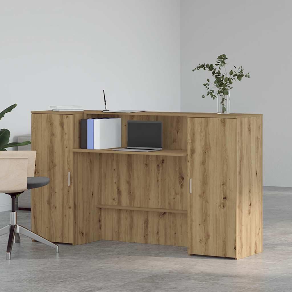 Biurko Recepcyjne Dab Artisan 180x50x103,5 cm Drewnopochodne z Szafka