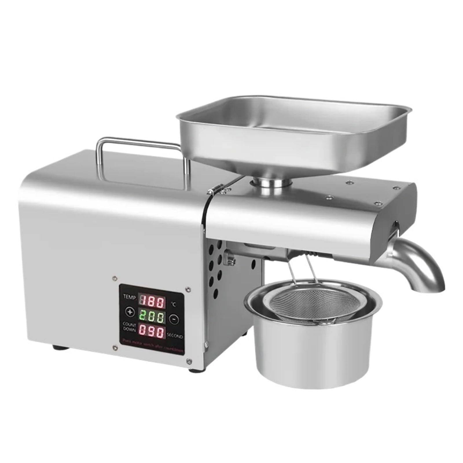 HCZKIUJY Automatic Stainless Steel Oil Press Cold Machine Home Presser Sunflower Olive Extractor Intelligent Temperature Control