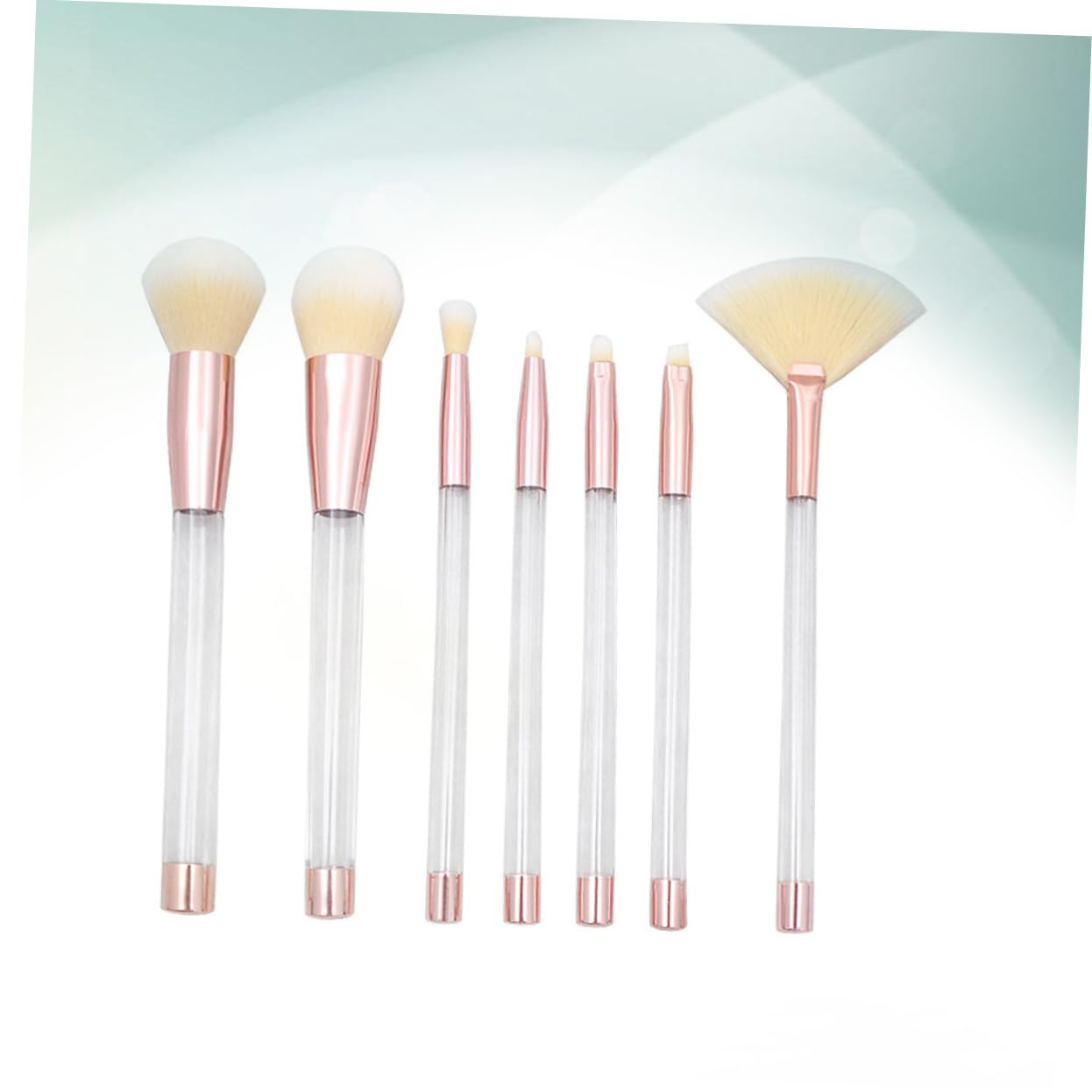 Didiseaon 21pezzi Pennelli Trucco Trasparenti Cristallo Con Manico Vuoto Per Strumenti Cosmetici Con Manico Trasparente Rosa e Setole Bianche Per Uso Quotidiano e Professionale