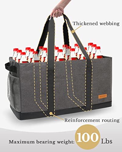 WONDAY Extra Large Foldable Standing Tote Bag, Reusable Thirty One Bag with Handles for Grocery Shopping, Beach, and More - Image 6