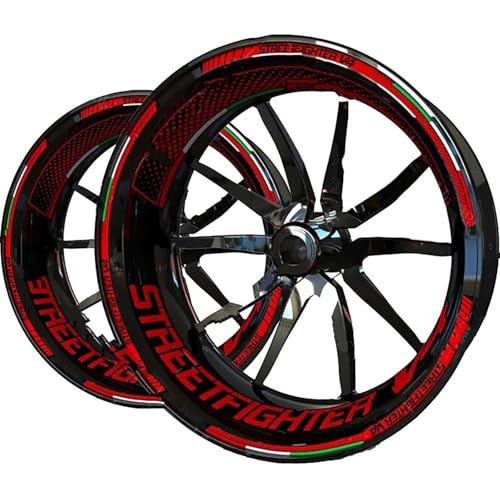 JTWMTY Motorrad-Felgenaufkleber Sport-Felgenrandaufkleber Felgenstreifen-Reflexfolie Für Ducati Für Streetfighter V4(Style 2)