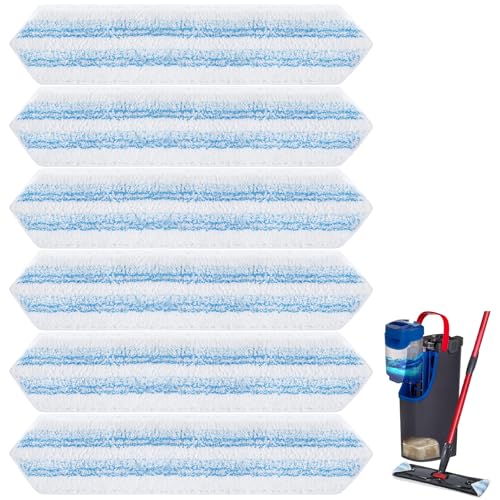 6 Stück Mikrofaser Wischpads Kompatibel mit Vileda H2PrO und O-Cedar H2PrO Bodenwischer Ersatzbezug Flecken Schnell Entfernen