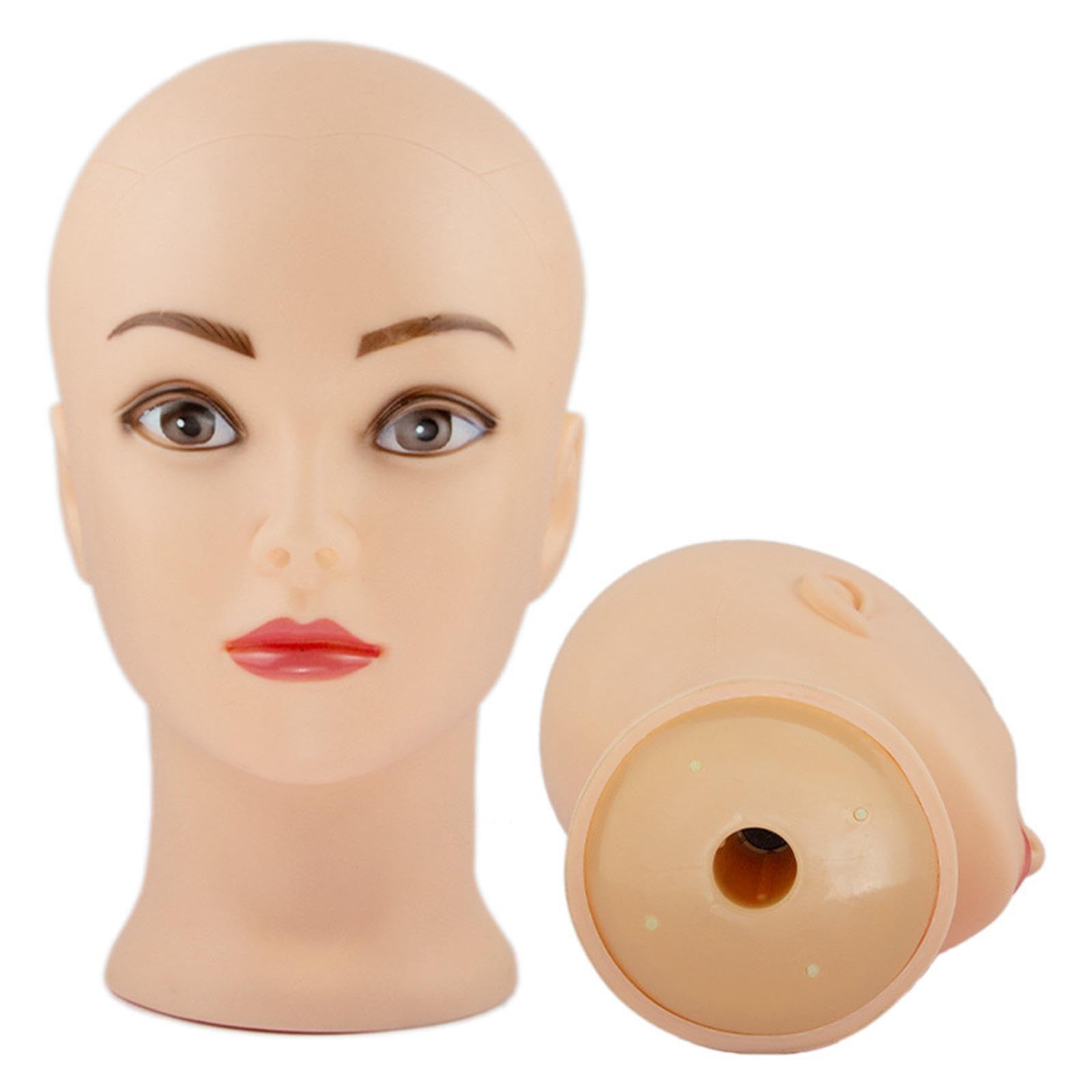 Milageto Testa di manichino realistica, espositore per parrucche, modello di testa di manichino multiuso leggero per trucco, parrucchiere, cappello, gioielli, donne
