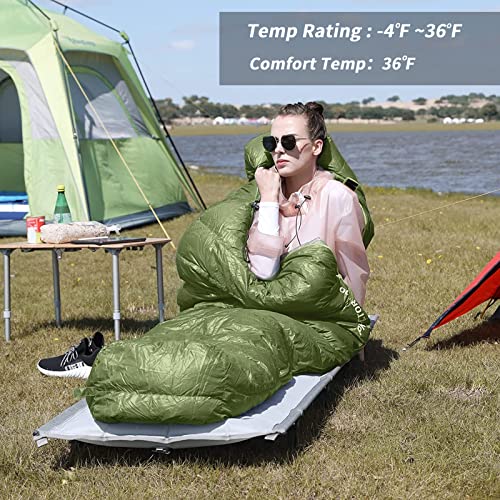 KingCamp Down Sleeping Bag 650 Fill Power Ultralight Compact Portable Sleeping Bags for Adults Cold Weather 3 Season… - Image 6