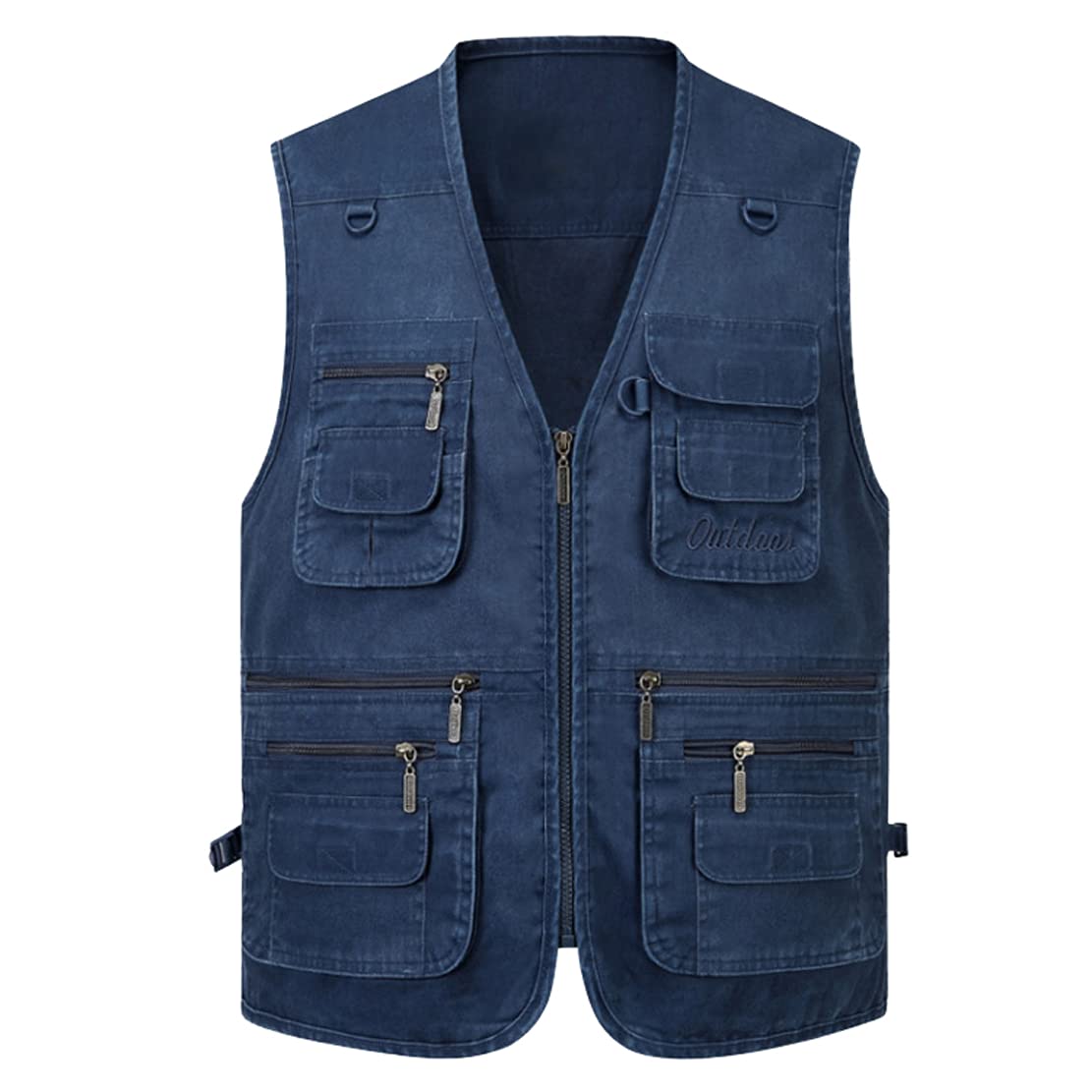 Men's Casual Cotton Outdoor Sleeveless Vest,Hwalleum Mens Summer Classic Lightweight Breathable Multi-pocket Outdoor Utility Gilet Quick Dry Sports Fishing Photography Hiking Gilets Camping Waistcoat