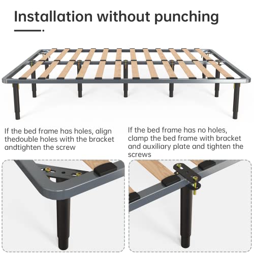 Komohom (4Pcs) 10~17 Inch Adjustable Height Center Support Leg For Bed Frame, Steel Bed Frame Or Wooden Bed Center Slat Support Leg, Adjustable Bed Frame Legs #TOP3