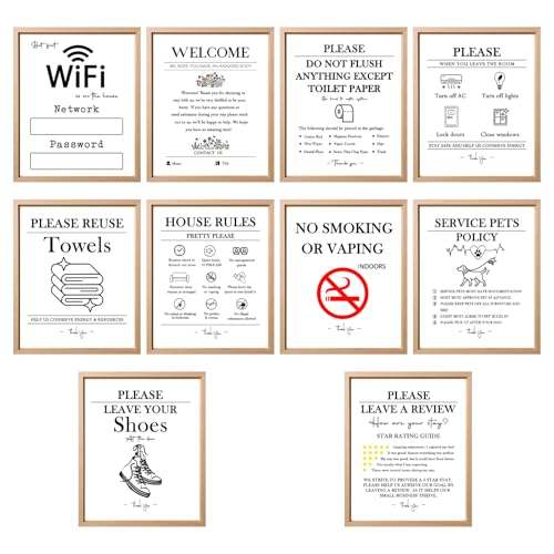 Kacenamo 10 Wall Art Print Welcome Kit Signs Unframed, Vacation