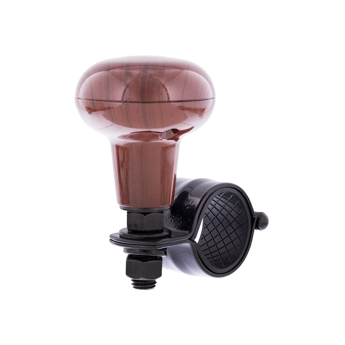 United Pacific 70159 Heavy Duty Steering Wheel Spinner, ABS Plastic, Die-Cast Clamp, Reduce Effort & Fatigue – Wooden Style – ONE Unit