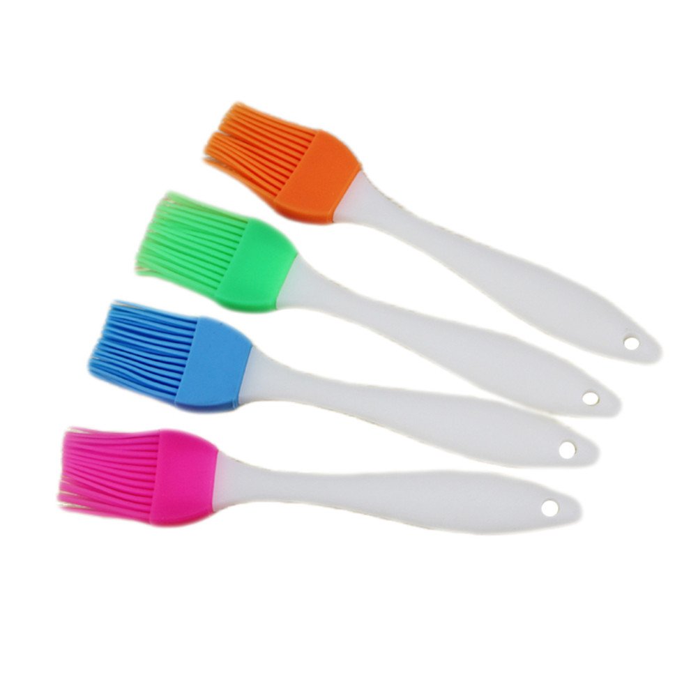 WJDHSG Food Grade Silicone Barbecue Brush, Barbecue Utensil BBQ Brush, Cooking Baking Brush Flexible, for Grilling Marinating - Desserts Baking- Random color delivery