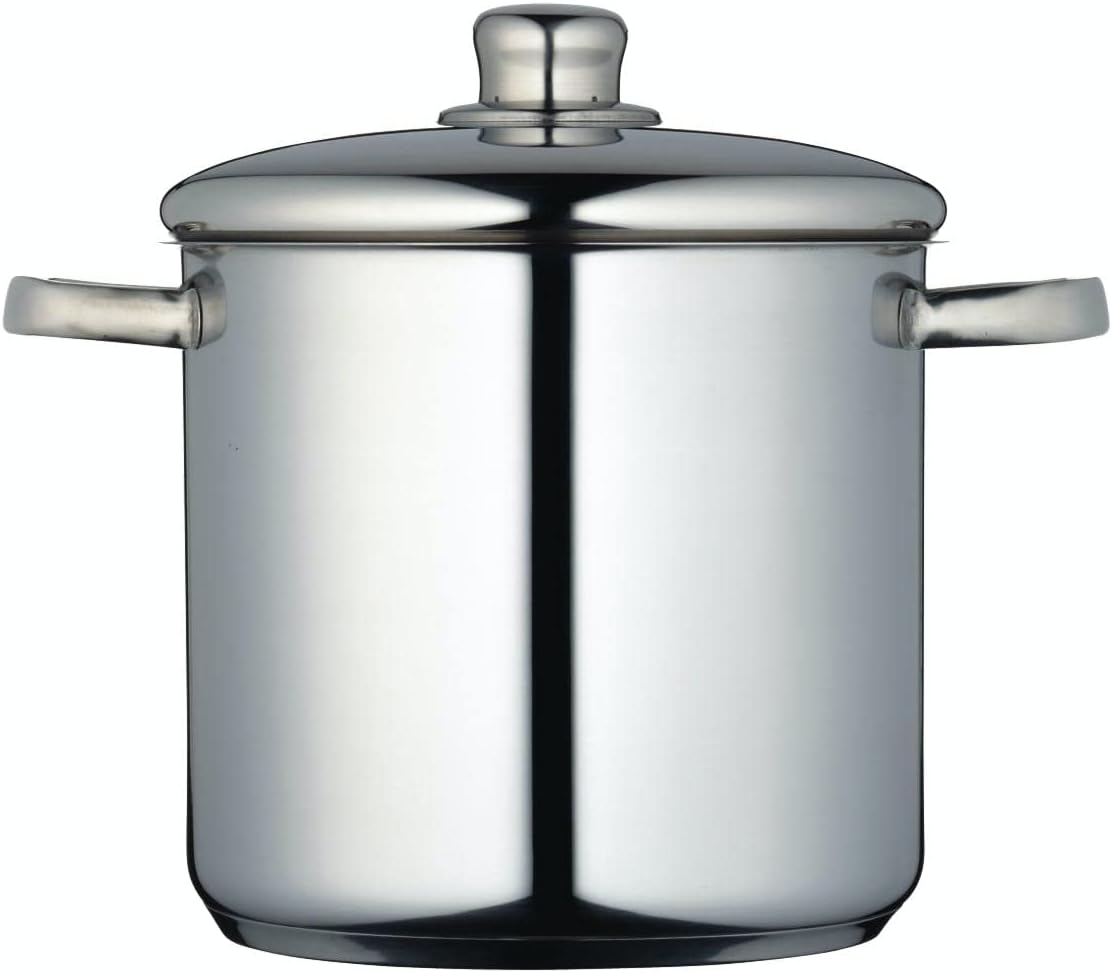 MasterClass Stock Pot, InductionSafe Stainless Steel Stock Pot with Lid, Large Stock Pot for