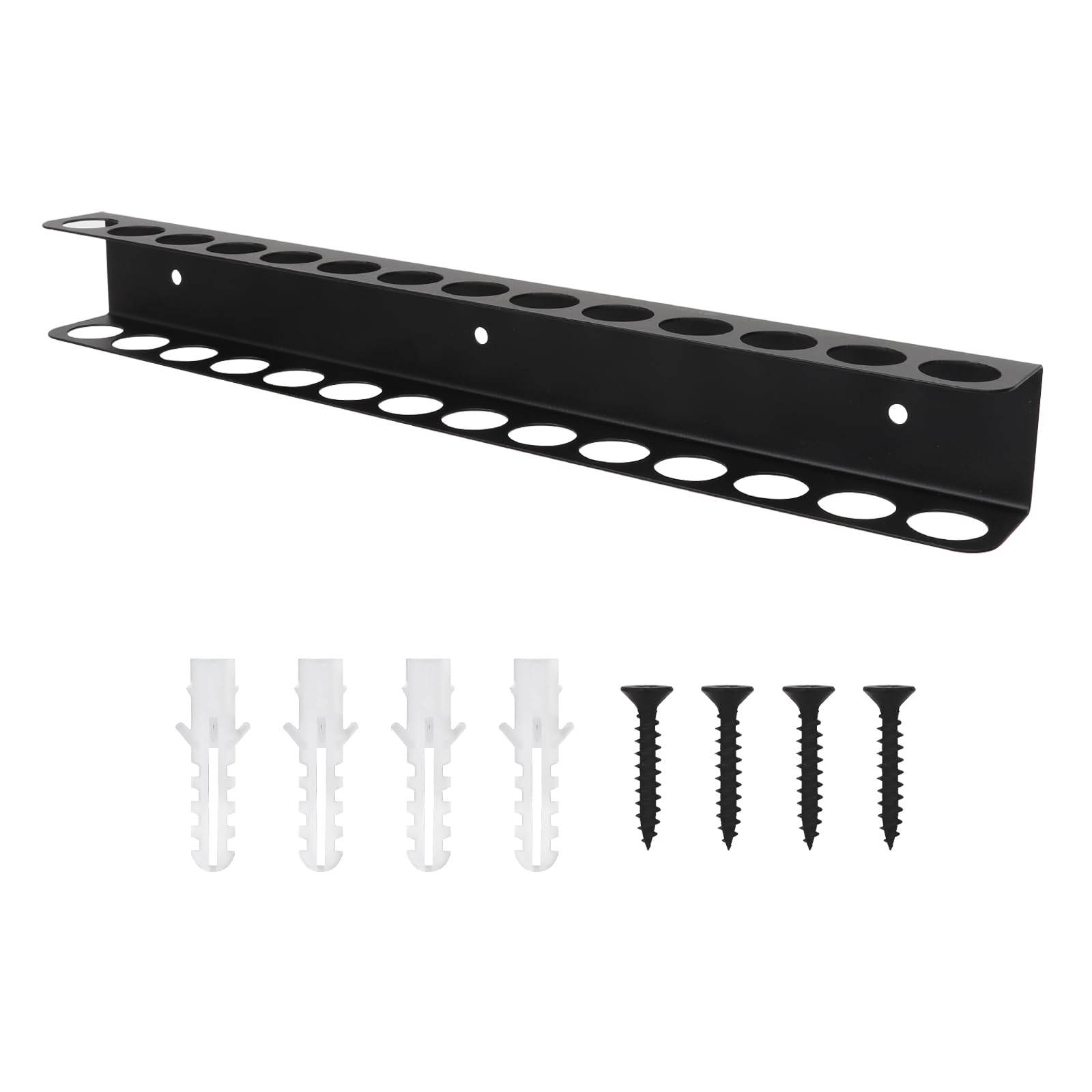 Ruaizel Tool Storage Wall Mounted,40cm Metal Screwdriver Holder with 14 Slot, Screwdriver Rack for Garage, Workshop, Workbench, Tool Chest Cart