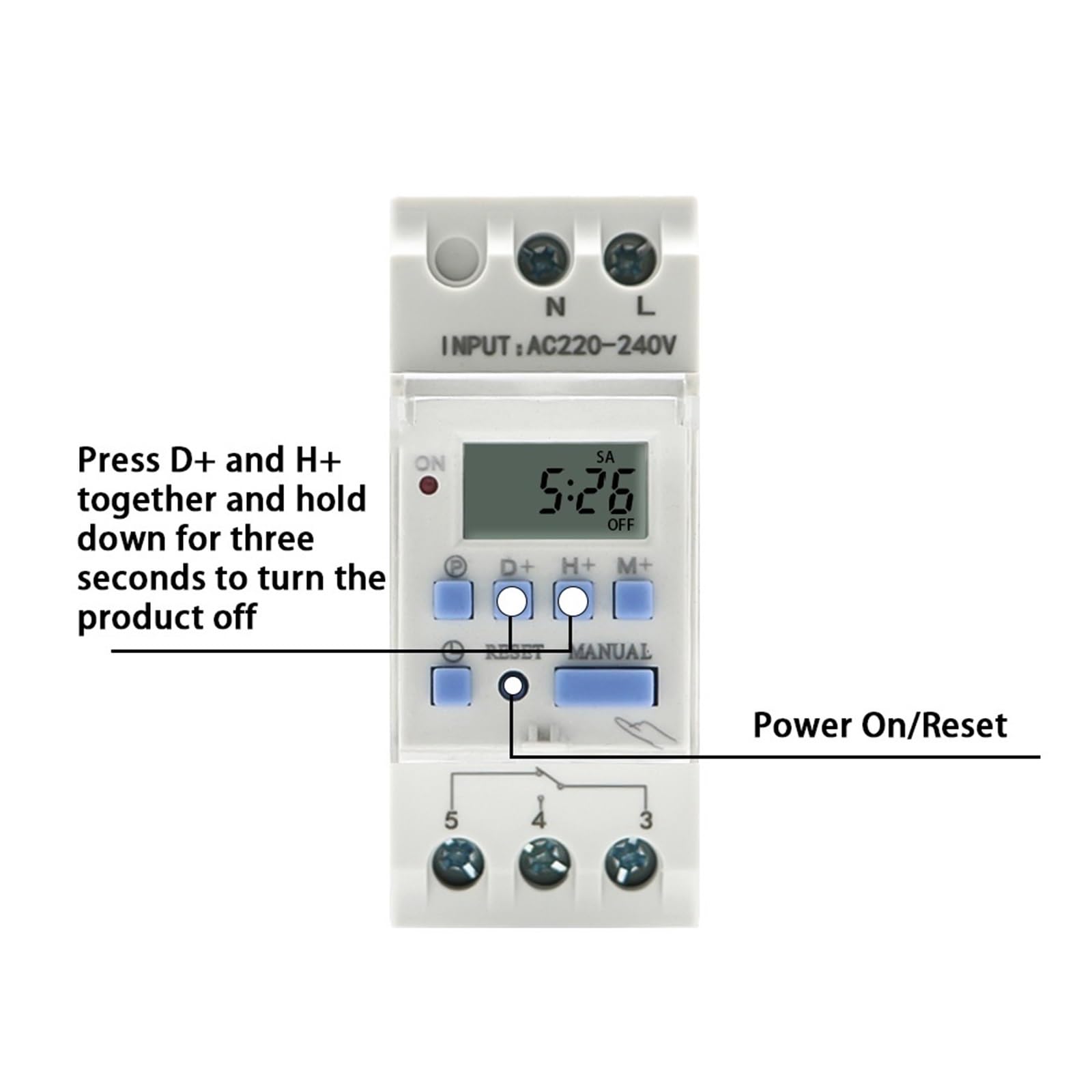 2 Fili Settimanale 7 Giorni Programmabile Digital TIME Switch Relay Timer Control AC 220V 230V 12V 24V 48V 16A 1Pcs(30a,1NO1NC 110V AC DC)