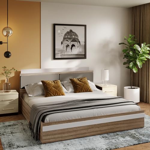 Image of GODREJ INTERIO Conflux Queen Size Engineered Wood Bed with Box Storage