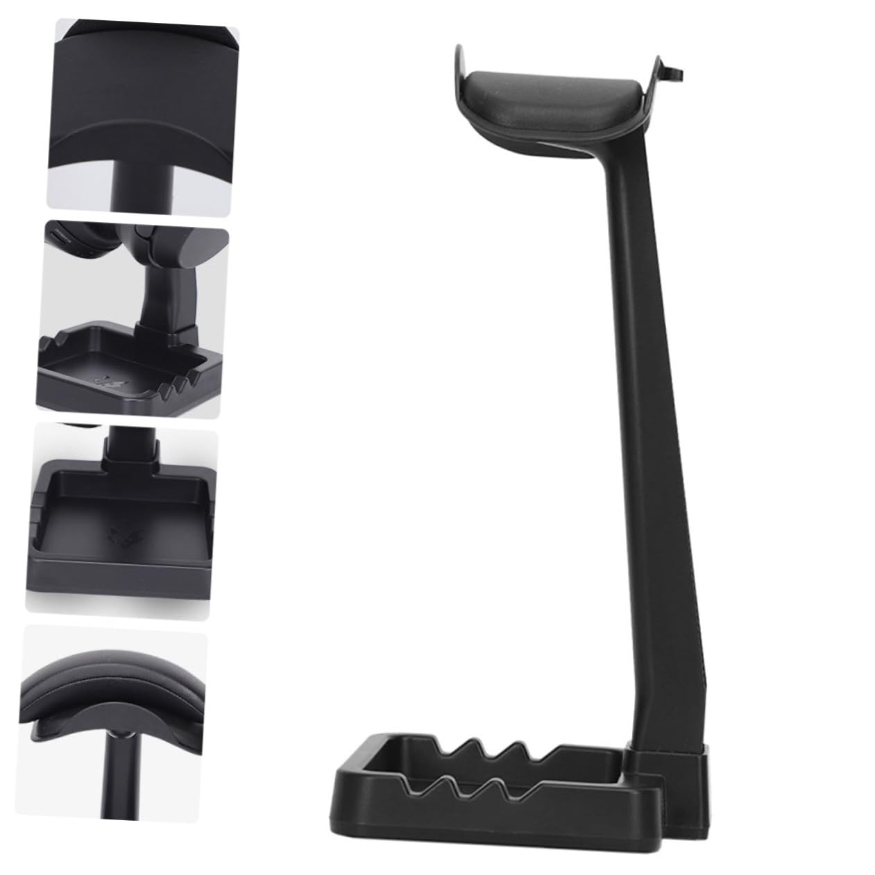 Toyvian Supporto Cuffie da Scrivania Nero, Organizer Headset in Abs e Tpu | Poggia Cuffie per Desk e Computer Desk, 3kg, Anti-slip, Non Si Deforma e Non Si Rompe