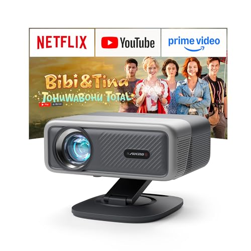 Smart Beamer 4KNetflix-Fähig & Dolby AudioVISSPL 4000 ANSI Video Projektor Autofokus&Trapezkorrektur 1080P Full HD WiFi6 Bluetooth Heimkino/Outdoor Beamer mit 360-Halter für HandyUpgrade Version
