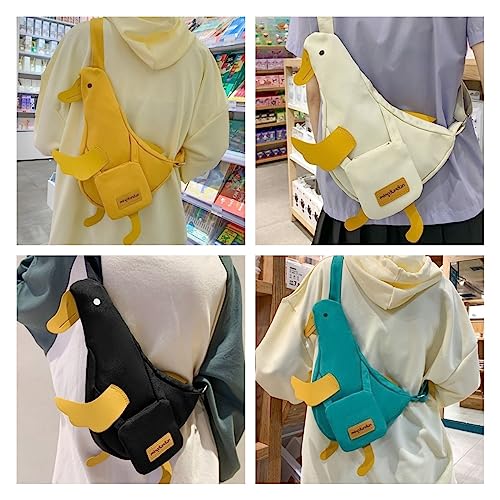 Cute Kawaii Multi Colored Duck Shaped Off Shoulder Crossbody Aesthetic Bag with Pins for Women Girls3