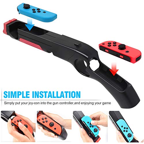 Image of Game Gun Controller for Nintendo Switch OLED v1 /v2 Hunting Game,Handle Grips Compatible for Joy con First Person Shooting Games,Gunshot Controller Adapter Real Virtual Game Challenge Family & Friends