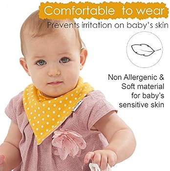 Lovjoy Bandana Bébé Bavoir de 5-100% Coton, Doux et Absorbant Avec