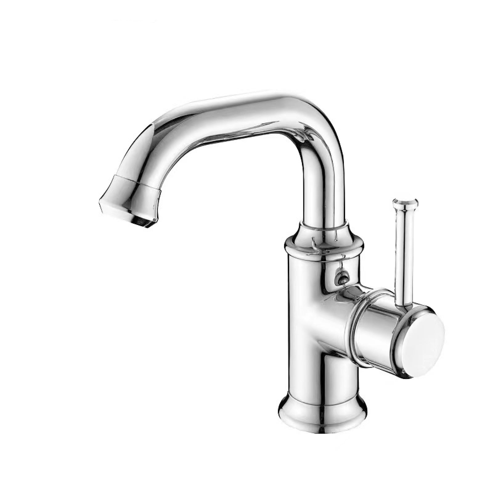 Fanjubei Electroplated Short Bathroom Copper Hot And Cold Washbasin Rotating Faucet, Electroplated Low