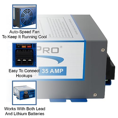 Image of RecPro 35 Amp RV Power Converter & Battery Charger | 4-Stage Charging