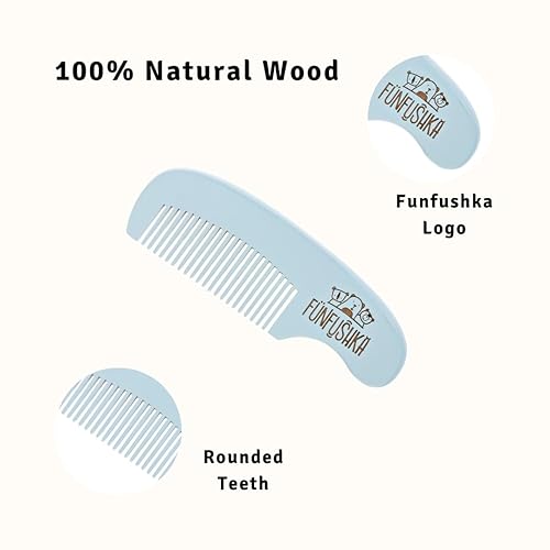 Miniatura 5 de Juego de cepillos de pelo de bebé para recién nacidos, cepillo y peine para bebé, cerdas de pelo de cabra ultra suaves, perfecto para gorro de cuna,