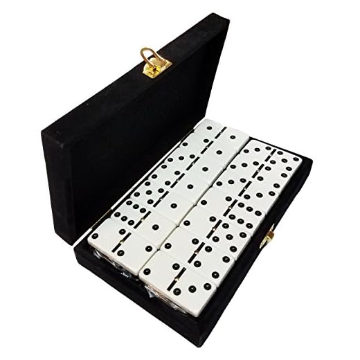 Marion Domino Double 6 White Tiles Jumbo Tournament Size w/Spinners