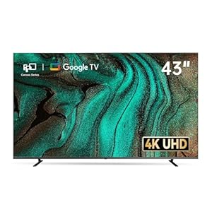 FPD 43 Inch Smart TV, 4K UHD LED Flat Screen Google TV with Google Cast, Bluetooth, HDMI, Streaming Live, HDR 10, Dolby Vision, Ultra Slim Television(Canvas-Series, CG43-C3, 2025)