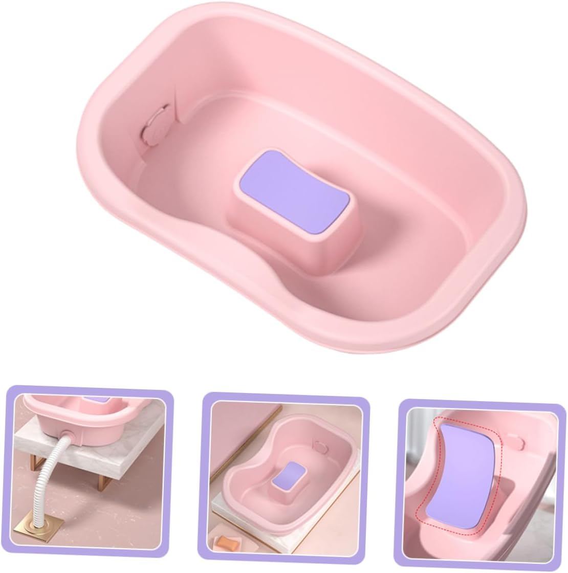 Portable Hair Washing Tray for Bedridden Adjustable Shampoo Basin for Home Use Nursing Care Solution for Seniors and Pregnant Women Lightweight Plastic Design