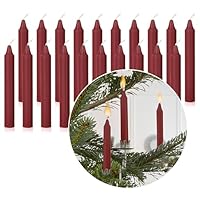 Nordstern Baumkerzen Dunkelrot 20er Pack - Kerzen für den Weihnachtsbaum, oder Geburtstagszug - Weihnachtskerzen, Pyramidenkerzen 10 x 1,25 cm