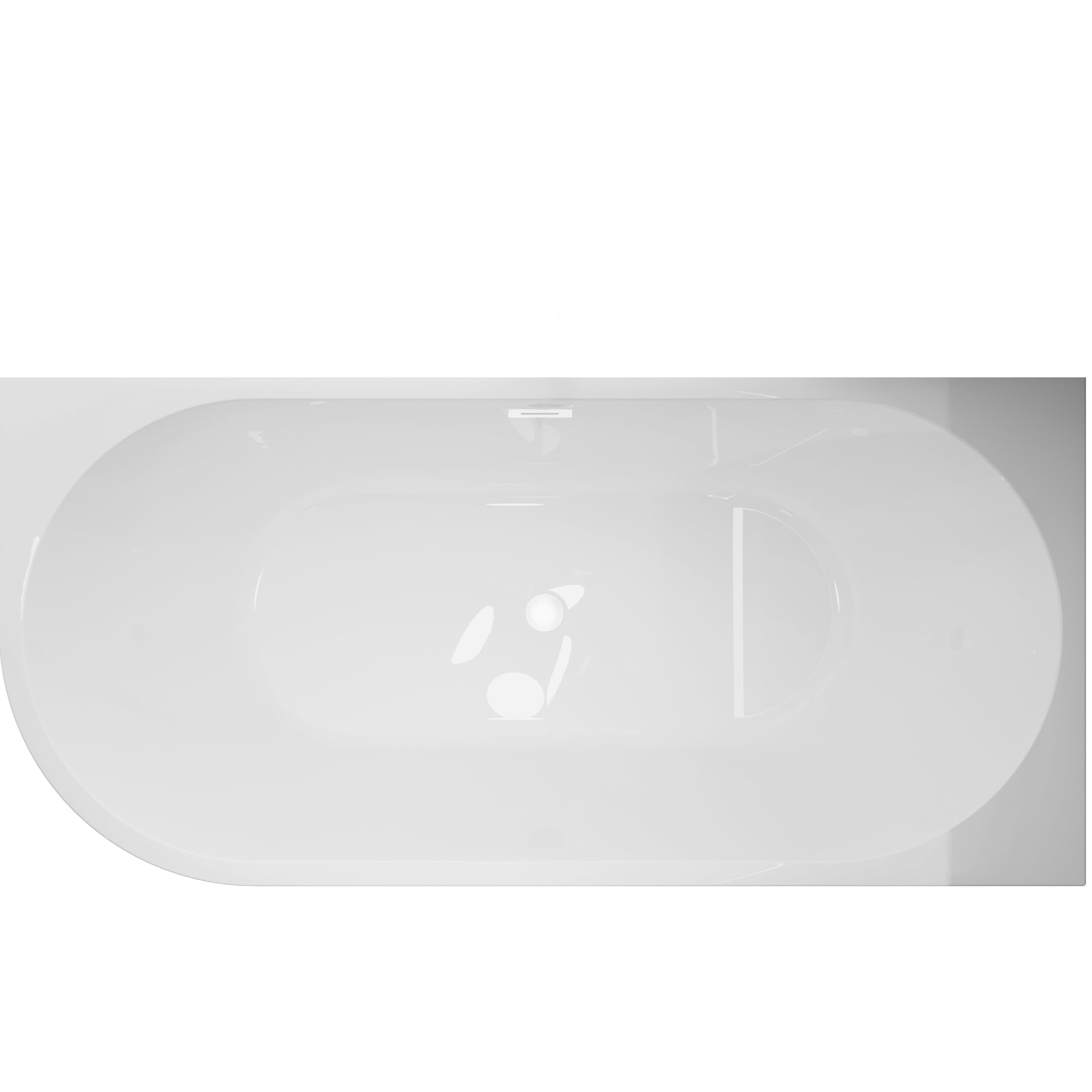 Vasca da Bagno Angolare Autoportante AVOLA - Acrilico con Struttura in Acciaio - 6 Piedini di Stabilizzazione - Troppopieno e Tappo a Scatto - diritto - Bianco - 170x80cm