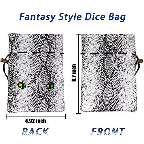 Byhoo Würfelbeutel mit Drachenaugen für 6 Würfel-Sets, PU-Leder, DND-Aufbewahrungszubehör, große Tragetasche aus… – Bild 4