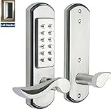 Hangcheng Left Handed Door Combination Code Door Lock with Accent Lever Safety Keypad Lockset for Door-Not Deadbolt(Only for the Door Opens Inward & Need to Drill Additional 4 Holes)