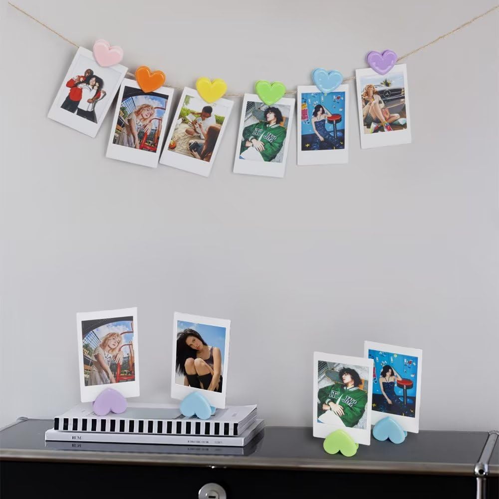 Magnetyczna ramka na zdjęcia Ramka na zdjęcia Mini album Kolorowa naklejka na lodówkę kompatybilna z Polaroid Fujifilm Instax Square SQ40 SQ1 SQ6 SQ20 SQ10 Instant Camera, 7 szt. ramek i 6 szt