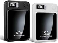 Power Bank Por Indução 10000mAh 22,5w Carga Rápida, Carregador Leve Bateria Universal Portátil Display LED Indicador Saída/Entrada USB-A USB-C Tipo-C Compatível com IOS 16/15/14/13/12/11