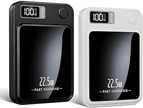 Power Bank Por Indução 10000mAh 22,5w Carga Rápida, Carregador Leve Bateria Universal Portátil Display LED Indicador Saída/Entrada USB-A USB-C Tipo-C Compatível com IOS 16/15/14/13/12/11
