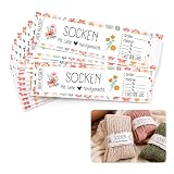 UZYXC 12 Stück Sockenbanderolen – Handmade Sockenetiketten Zum Verpacken, Geschenk Etiketten Für Gestrickte Socken, Häkeln & Stricken, Mit Blumenmotiven