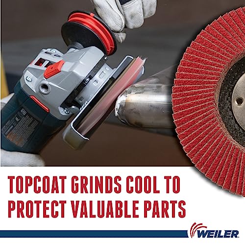 Image of Weiler 50133 Saber Tooth 5 /8 inch-11 Arbor, 4-1 /2 inch Diameter, 40 Grit, Ceramic, Phenolic Backing, Flat High Density Abrasive Flap Disc