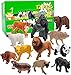 12 Piece Wildlife Animals Action Figure，Realistic Animals Action Model