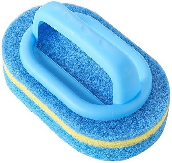 Blue Cleaning Brush for Bathroom, Kitchen, Bathtub & Toilet - Includes Shower Sponge, Ergonomic Handle (Efficient Scrubbing)