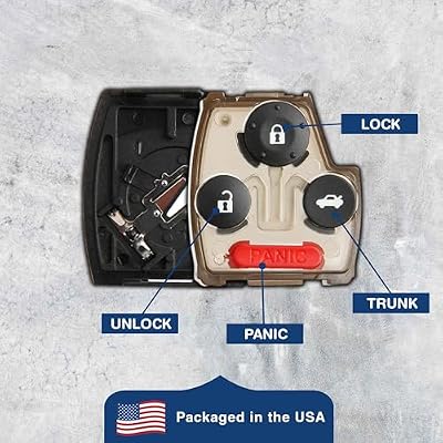 KeylessOption Keyless Entry Remote Car Key Fob Case Button Pad Outer Shell for OUCG8D-380H-A