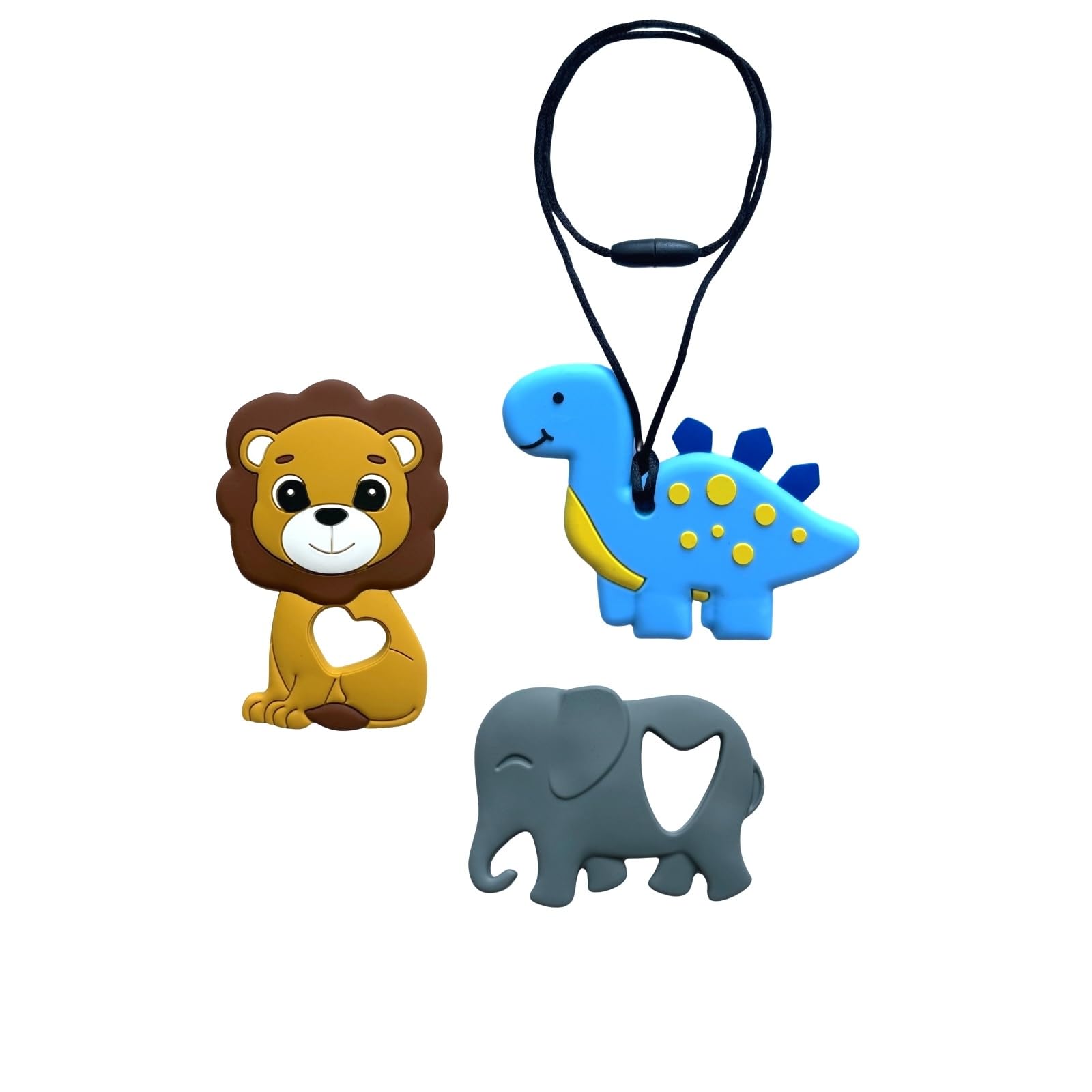 Sensory Chew Necklaces, Silicone Toys for Boys, Oral Chew Toys for Kids, Children and Adults with ADHD Autism Anxiety, Mouth Fidgets Toys, Set of 3-