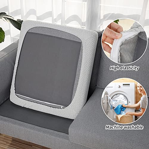 Fuloon Couch Sofa Cushion Covers, Stretch Sofa Cushion Seat Slipcovers Solid Sofa Couch Cushion Slipcovers Washable Furniture Protector Suitable For Armchair Loveseat Sofa (Light Grey, 1 Piece) #TOP3