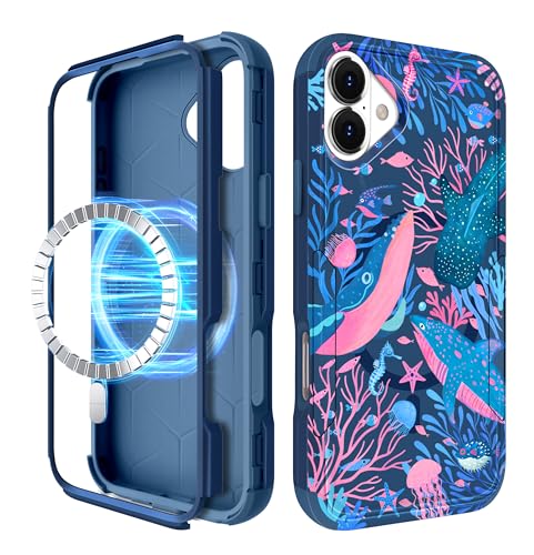 LISEVO iPhone 16p P[X MagSafeΉ -  ̎q 킢 CیJo[ C̓ K[[ ϋv ϏՌ Funda iPhone 16p P[X 6.1C`