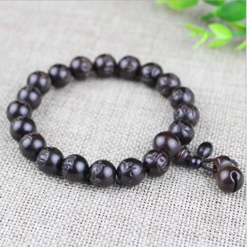 Image of Tibetan Buddhist Mala Buddha Bracelet Natural Wood Bead Bracelet Om Meditation Yoga Prayer Bracelets